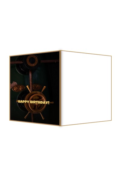 OEM Felicitare Aniversare Seif Antic din Alama, Design Unic, 13.3x19.4cm Pliata