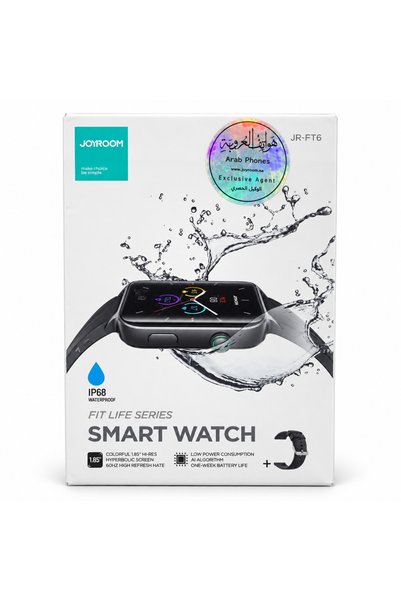 Joyroom ساعة JR-FT6 Fit Life الذكية، شاشة بحجم 1.85 بوصة، مقاومة للماء والغبا...
