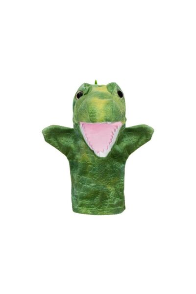 Jumbo Figurina din Plus Dinozaur Verde pentru Teatru de Papusi 28cm