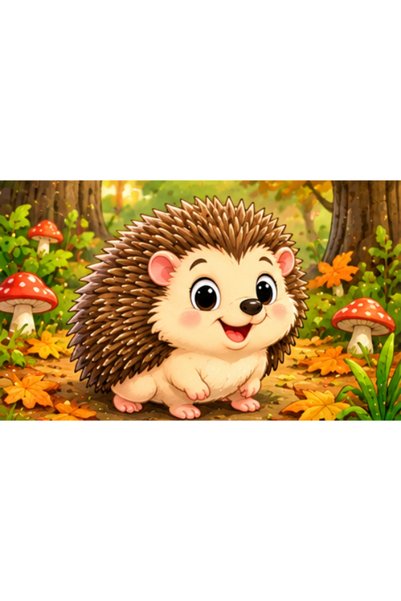 Gabcom Puzzle pentru copii cu Arici – 4 piese , 10x10cm , Puzzle Educativ cu ...