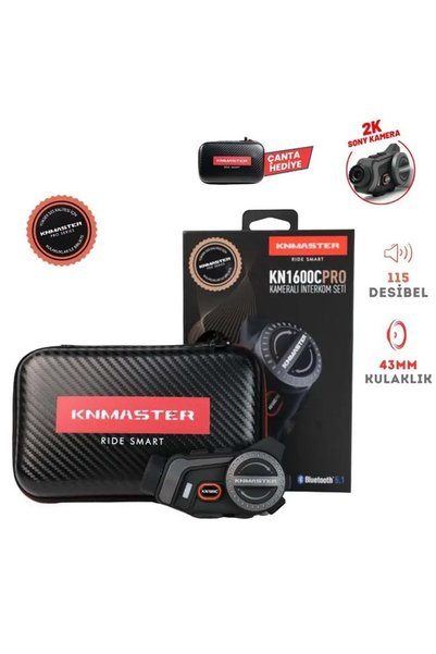 Knmaster KN1600C PRO Kameralı Motosiklet Kask İnterkom Bluetooth İntercom Kul...