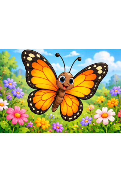 Gabcom Puzzle pentru copii cu Fluture – 24 piese , 29x21cm , Puzzle Educativ ...