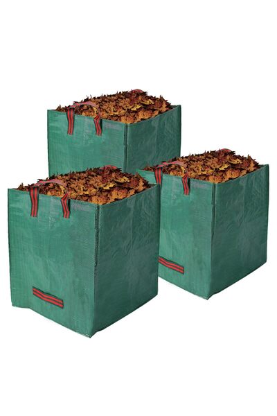 Generic Brand 3 saci de grădină, saci pătrați reutilizabili de 125L pentru de...