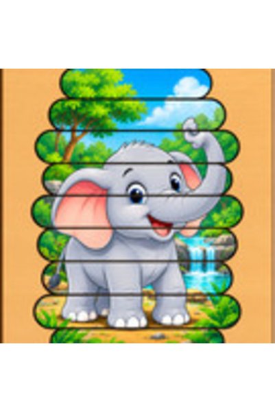 Gabcom Puzzle pentru copii cu Elefant – 9 piese , 29x21cm , Puzzle Educativ c...