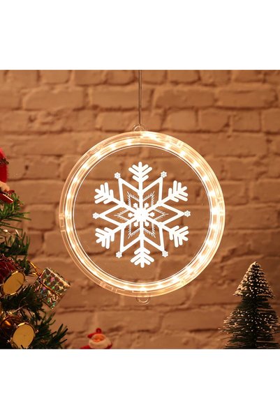 Generic Brand Lumini LED decorative de Crăciun, rotunde, 3D, din acril, imper...