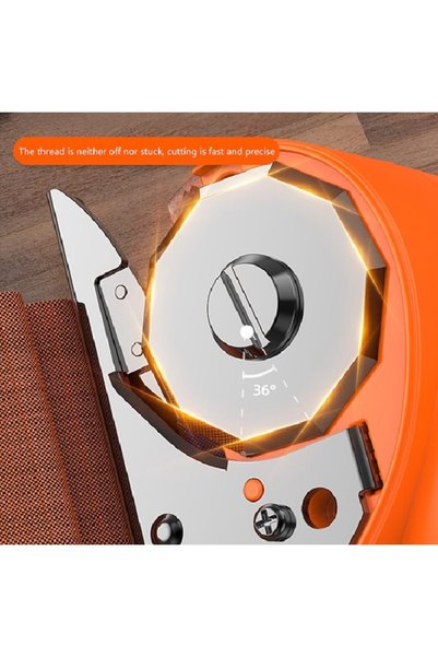 OEM Foarfecă electrică fără fir, baterie, capacitate de tăiere 6 mm, pentru carton, piele, covor, mâner ergonomic, blocare de siguranță, portocalie