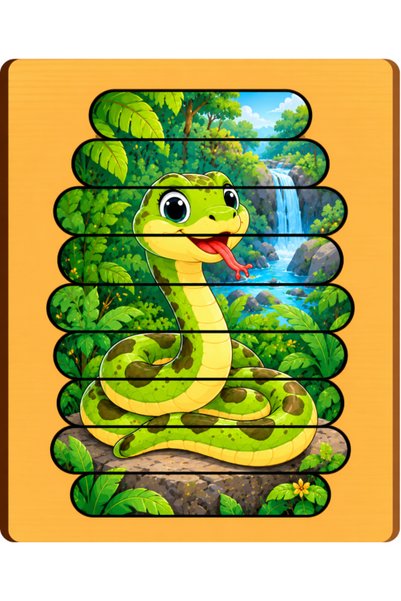 Gabcom Puzzle pentru copii cu Sarpe – 9 piese , 29x21cm , Puzzle Educativ cu ...