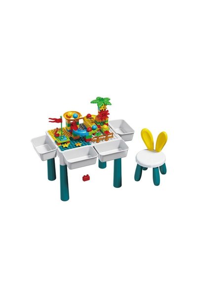 Jumbo Masuta Educativa cu Activitati cu Cuburi & Scaun - 85 piese