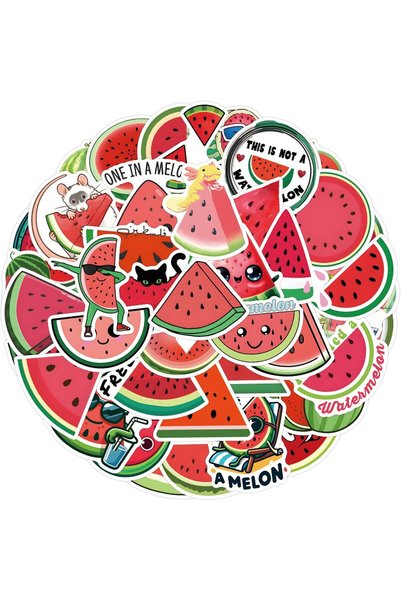 Generic 55Pcs Watermelon Stickers Cute Cartoon Watermelon Decals Aesthetic Vi...