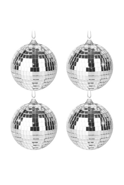 Generic Brand Set de 4 globuri disco, globuri disco de 10 cm, globuri cu ogli...