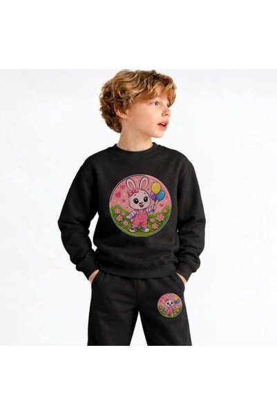 playwear Balon-Tavani Printed Crew-Neck Sweatshirt Set for Girls and Boys