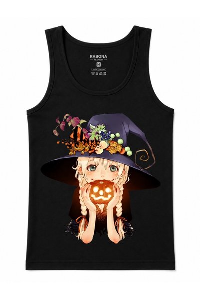 Rabona Fashion Pumpkin Witch Magic – Χαριτωμένο βαμβακερό αμάνικο μπλουζάκι μ...