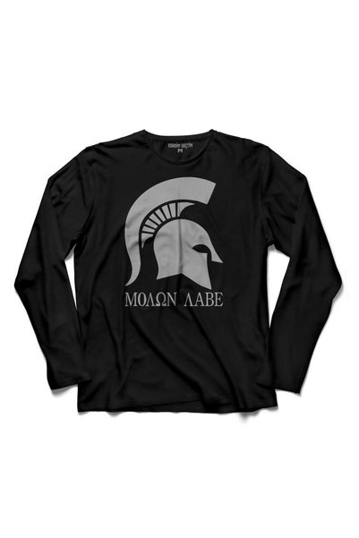 Kendim Seçtim Molon Labe Spartan 300 Spartan Helmet Warrior Crete Black Long-...