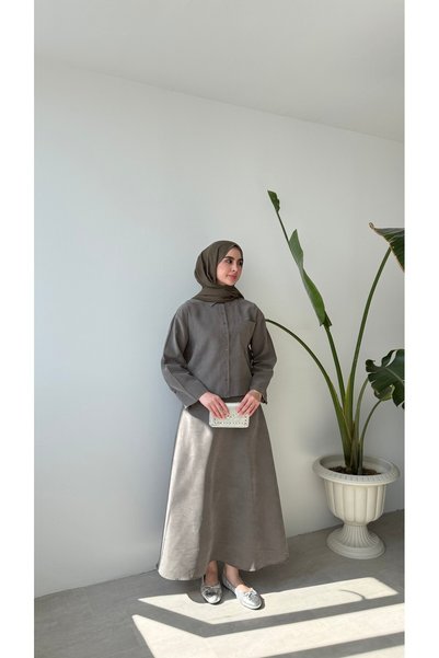 NUHBE ALARA SKIRT SET - KHAKI