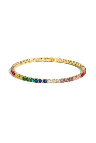 Choice style 1 18K Gold Plated New Rainbow CZ Tennis Bracelets For Women Bang...