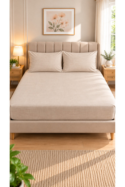 HAVLUSAN Soft Touch Cotton Fitted Sheet Set with Pillowcase Included
