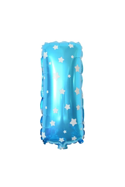 Generic Brand Balon Folie Metalizata Litera I, 40 cm, Cu Imprimeu Steluțe, Um...
