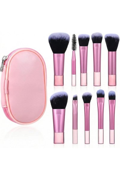 LA LUSH Makeup Brush Set, Pack of 10 - Stylish Handle Makeup Brushes Professi...