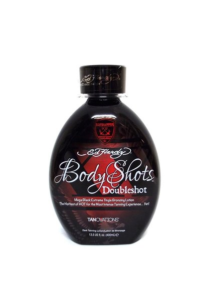 Ed Hardy Cremă pentru solar, Body Shots Mega Extreme Black Tingle, Anti-îmbăt...
