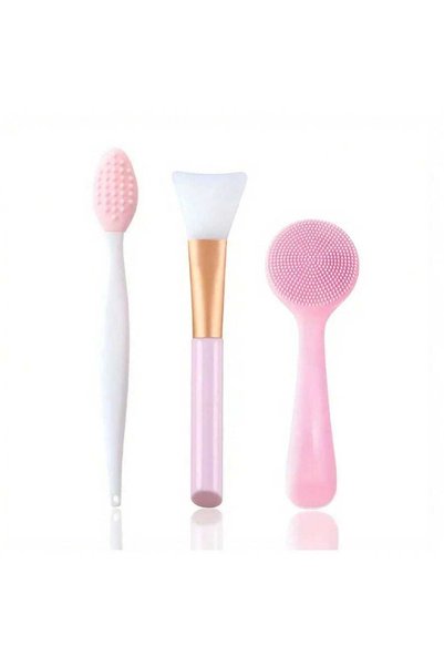 Choice 3Pcs-Pink 1/3/6Pcs Silicone Facial Cleansing Brushes Set - Gentle Exfo...