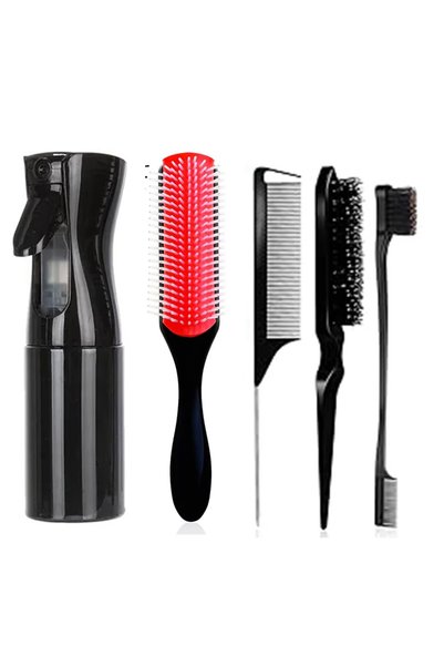 Choice 5pc--black comb 11 pcs High Quality Hair Brush Comb Set,with Hair Spra...