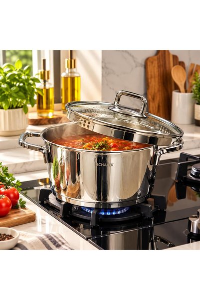 Schafer New Stahl Deep Model Steel Pot—24 cm TKEBT Single Color