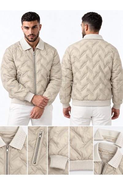 HK Premium Tekstil Bomber Mont Çıkarılabilir Yakalı Kapitone Su Geçirmez Rüzg...