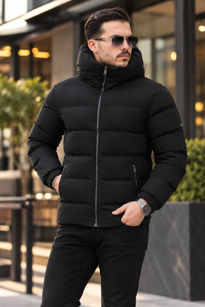 Rowsmen MEN'S NEW SEASON HOODED PUFFER COAT, JACKET, Lined