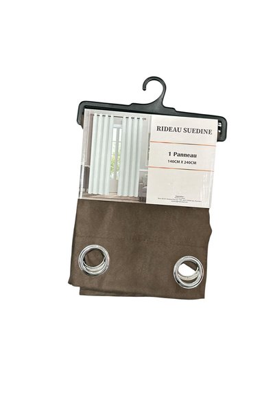 OEM Suede Curtain 140x240 cm, Dark Brown, Polyester, with Metal Grommets, Ele...