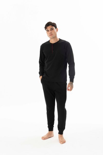 PJS Kly Midi-Neck Long-Sleeve Pajama Set OK26503