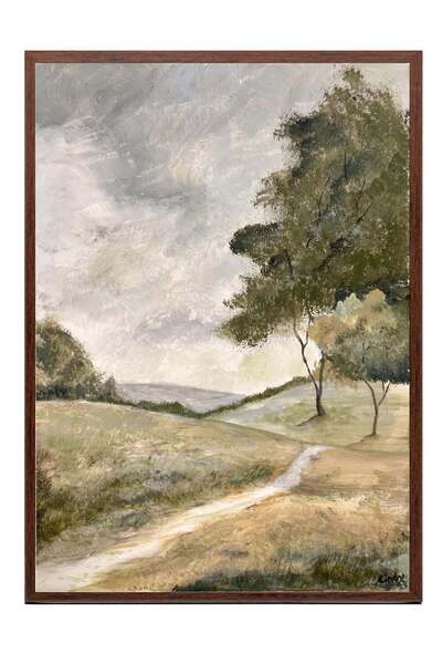 Postifull Rural Landscape Poster – Brown-Framed Artwork No. 160490