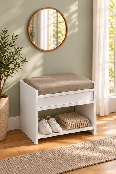 Raschel Home Sandıklı Bench Puf – Kapaklı Fonksiyonel Oturma Pufu, Yatak Ucu ...