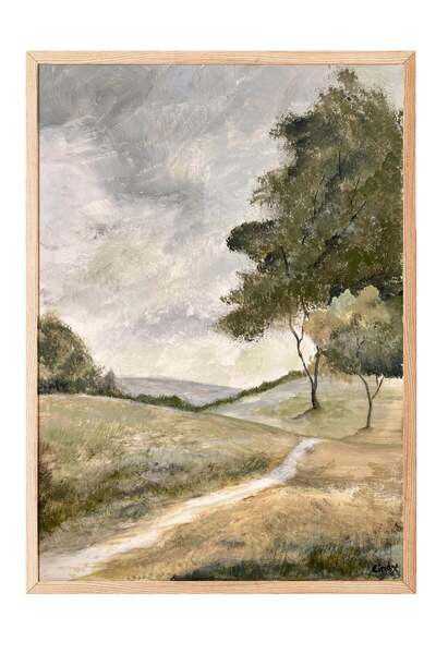Postifull Rural Landscape Poster – Wooden-Framed Artwork No. 160490