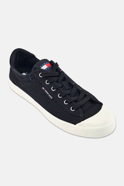 Tommy Hilfiger Tommy Jeans Men TJM Vulcanized Bumper Lace Up Sneakers, Black