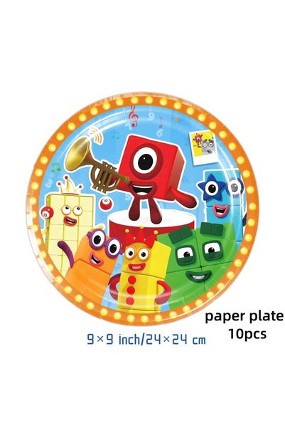 Miniso كما هو موضح، طبق مقاس 9 بوصة - 10 قطع، مكعبات بناء لتزيين حفلات أعياد ...