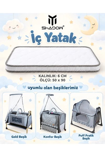 Happy Baby Bebek Çocuk Yatağı İç Yatak Beyaz Yatak