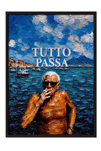 Postifull TUTTO PASSA Poster – Black-Framed Artwork No. 160517