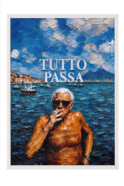 Postifull TUTTO PASSA Poster – White-Framed Artwork No. 160517