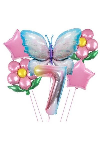 DAMUR Anniversary balloon set with numbers, made of aluminum foil, 6 pieces, ...