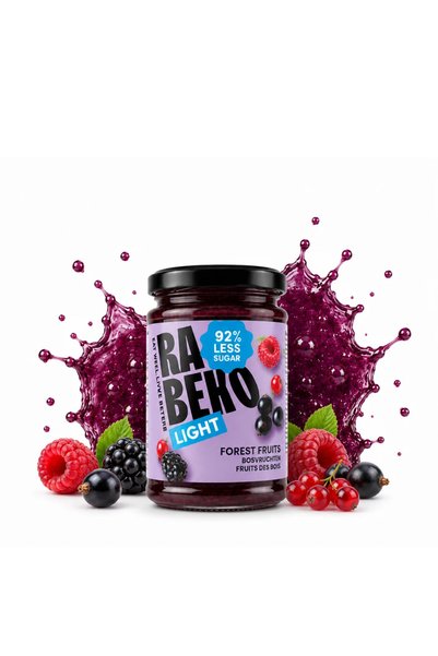 Rabeko Light Forest Fruits Spread, Mixed Berry Fruit Topping with 92% Less Sugar