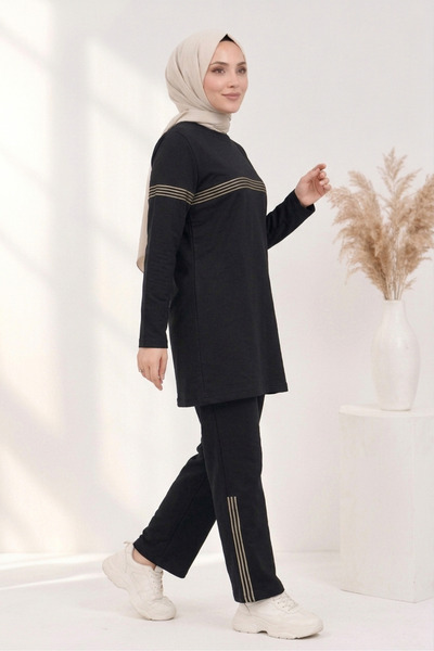 CNG MODA Дамски скромен спортен екип без качулка с панделка