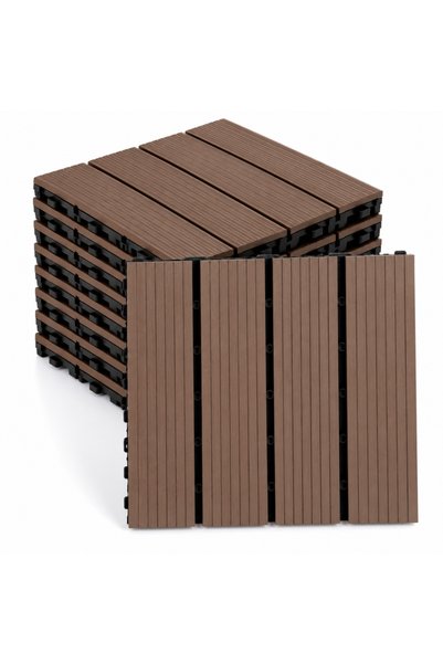 Tapetoo Home Decor Set de 10 Tapetoo ®   Plăci de terasă WPC cu sistem de îmb...