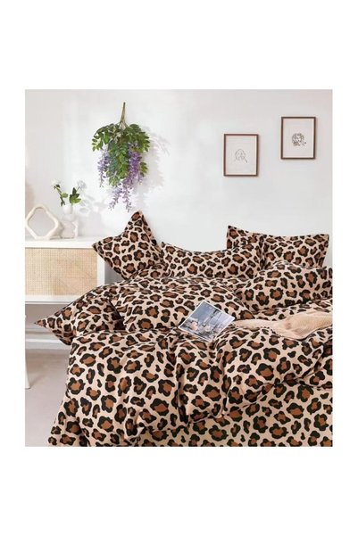 OEM Lenjerie de pat, Finet, cearșaf cu elastic, 1 persoană, 4 piese, 140x200c...