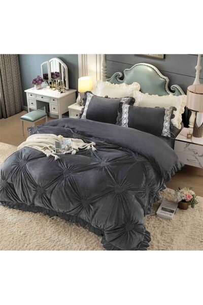 JOJO HOME Lenjerie de pat dublă, Jojo Home, Catifea, 4 piese, 2 persoane, 230...