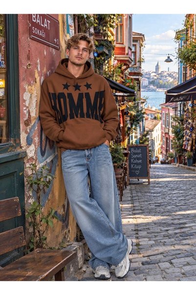 coho moda Street Style Sweatshirt: Soft-Textured HOMME Hoodie