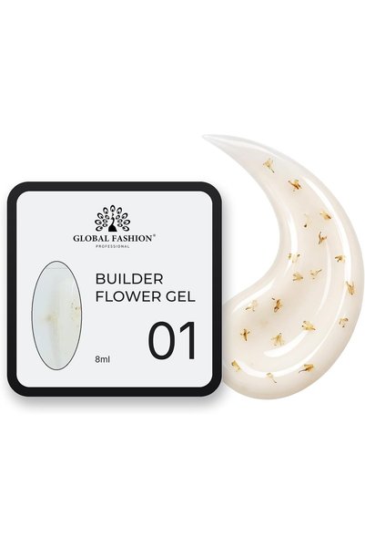 GLOBAL FASHION Professional Builder Flower Gel 8ml - Real Dried Floral Petals...
