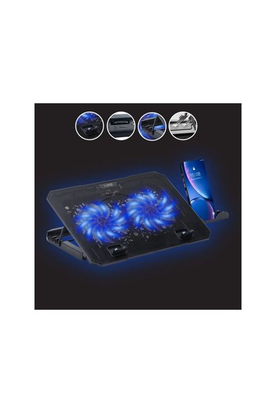 Jumbo Suport Cooler pentru Laptop cu Lumina & Husa Telefon Mobil 35x25x2,8cm