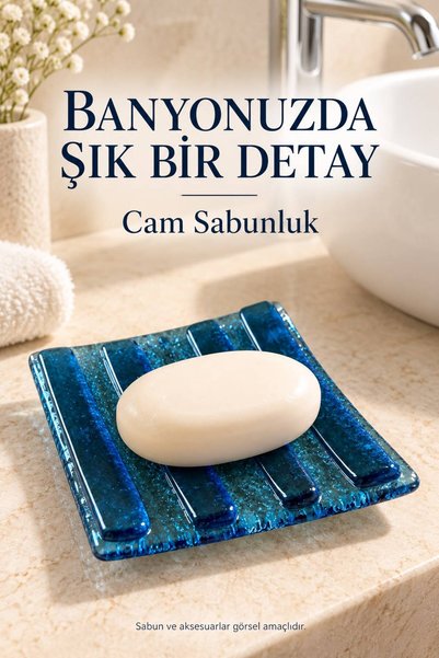 wappa Cam Katı Sabunluk - Lüks Ve Şık El Sabunluğu Banyo Aksesuarı Cam Sabunluk