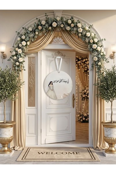GIFT Door Hanging Decorations with Door Hanger, Bridal Wedding Theme Set (2 P...