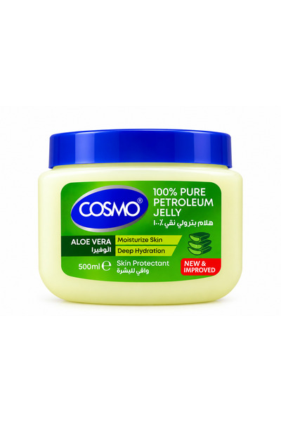 Cosmo Aloe Vera 100% Pure Petroleum Jelly 500ml, Moisturize Skin and Deep Hyd...